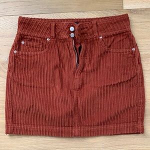 Burnt Orange Corduroy Skirt